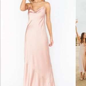 Show me your MuMu Tuscany Maci Slip Dress in rose gold luxe satin